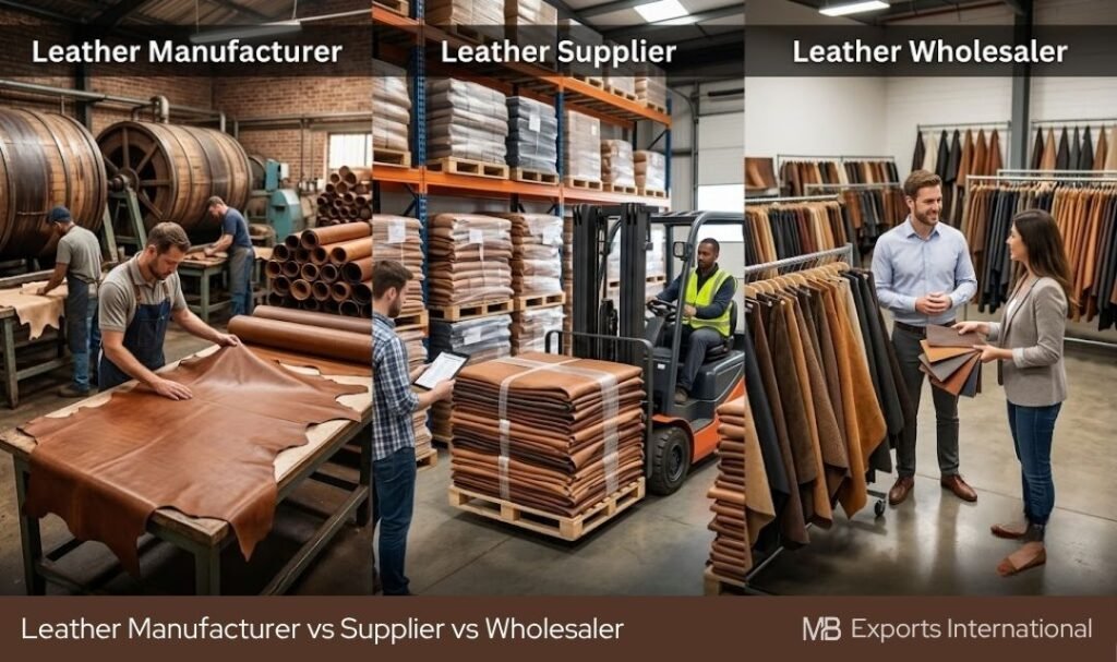 Leather Manufacturer vs Supplier vs Wholesaler - MB Exports International